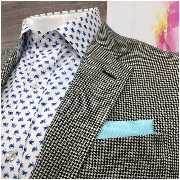 NORDSTROM Mens Blazer Sport Coat Casual Jacket‎ Size 40L Wool Silk Suit